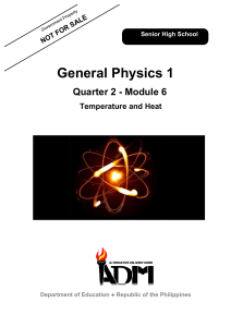 General Physics 1 Module 6: Temperature & Heat (Senior High School)