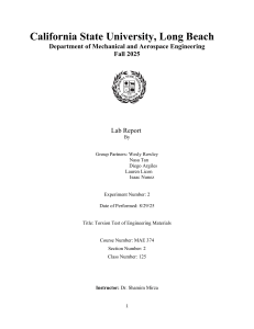 Torsion Test Lab Report: Steel & Aluminum