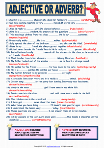 Adjectives vs. Adverbs Worksheet: Grammar Practice