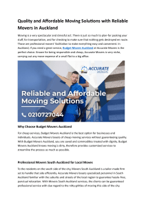 Accurate Movers – Reliable Moving Company in Auckland