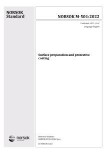 NORSOK M-501:2022: Surface Preparation & Protective Coating Standard