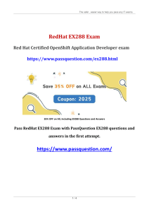 RedHat EX288 Exam Questions & Answers - OpenShift Developer