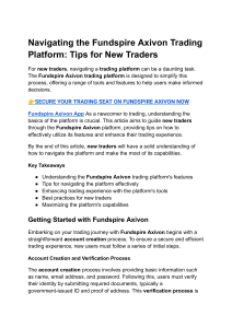 Fundspire Axivon Trading Platform: A New Trader's Guide