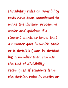 Divisibility Rules: Easy Math Tricks for Faster Calculations