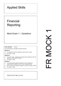 Financial Reporting Mock Exam 1 - ACCA