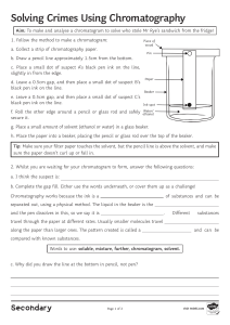 Chromatography Worksheet: Solving Crimes with Ink