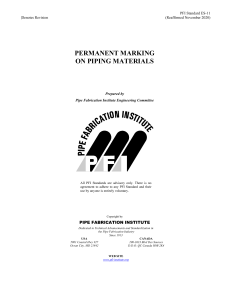 PFI Standard ES-11: Permanent Marking on Piping Materials (2020)