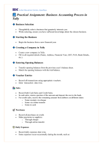 Tally Business Accounting Process: Practical Assignment Guide