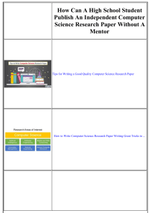 Computer Science Research Paper Guide for High School
