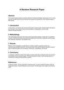 Random Research Paper: Structure and Appearance
