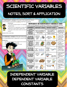 Scientific Variables: Notes, Sort & Application Worksheet