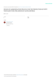 Ammoxidation Process Design for Acrylonitrile Production: Nigeria Study