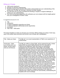 The Bell Jar Essay Template: Mental Illness & Society