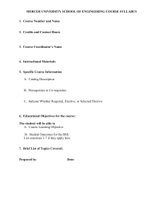 Mercer Engineering Course Syllabus Template