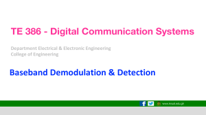 Digital Communication Systems: Baseband Demodulation & Matched Filter
