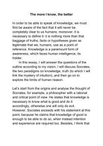 The More I Know, The Better: An Essay on Knowledge, Socrates, and Reason