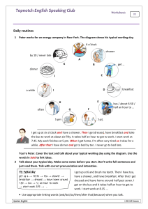 English Speaking Worksheets: Daily Routines & Frequency Adverbs