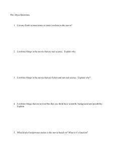 The Abyss Movie Science Questions | Earth & Marine Science Worksheet