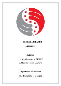 Arthritis Research Paper: Causes, Types, Diagnosis, Treatment & Prevention