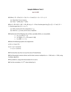 Sample Midterm Test 2 - Mathematics