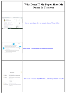 Citation Guide: MLA, APA, Chicago Formats