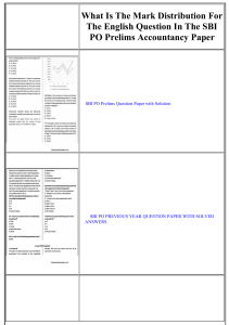 What is the mark distribution for the English question in the SBI PO prelims accountancy paper