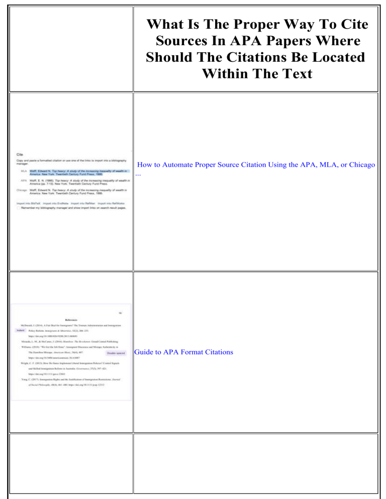 APA, MLA, Chicago Citation Guide | Source Examples