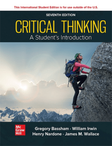 Critical Thinking: A Student's Introduction 7th Ed.