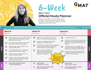 GMAT 6-Week Official Study Planner: Prepare for the Exam