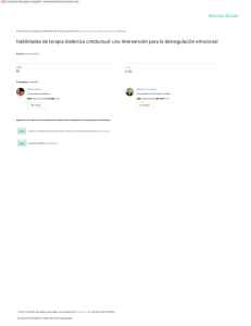 Habilidades de terapia dial&eacute;ctica conductual para desregulaci&oacute;n emocional