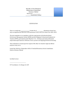 Teacher e-SAT Completion Certificate - Bohol DepEd SY 2024-2025