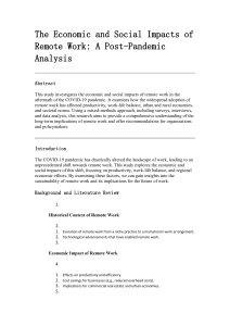 Remote Work: Economic & Social Impacts Post-Pandemic