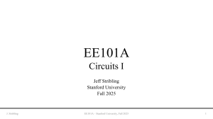 EE101A Circuits I: Stanford University Electrical Engineering Course