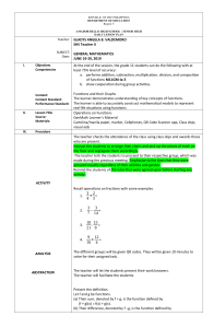 General Mathematics Daily Lesson Plan: Operations on Functions (Grade 11)
