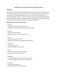 Difference Between Training and Learning: A Comprehensive Guide