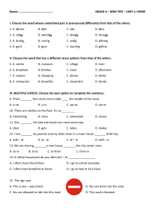Grade 6 English Mini Test - Unit 1: Home | Pronunciation & Grammar