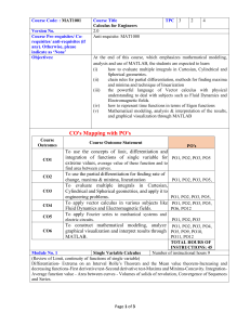 Calculus for Engineers Course Syllabus