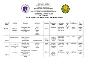 New Visayas National High School General Action Plan S.Y. 2019-2020