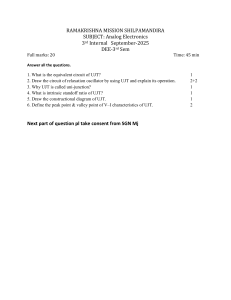 Analog Electronics UJT Exam - DEE 3rd Sem