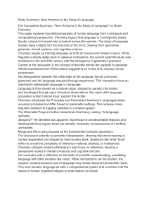 Chomsky's New Horizons: Language Study Summary