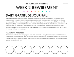 Gratitude Journal Worksheet | Science of Well-Being