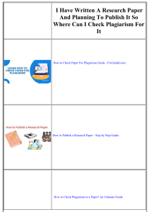 Plagiarism Check & Research Paper Publication Guide