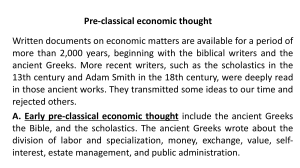 Pre-classical Economic Thought: Ancient Greek Contributions to Economics
