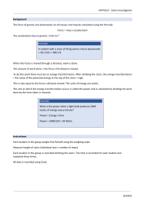 Stairs Investigation: Power Calculation Lab