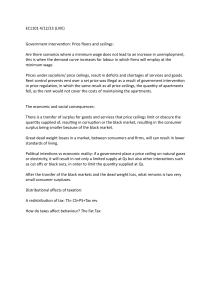 Price Floors, Ceilings & Taxation: Economics Lecture Notes