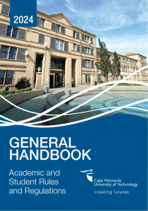 CPUT 2024 General Handbook: Academic & Student Rules and Regulations