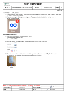 Customer Name Card Digitization Work Instruction | Eight App Guide