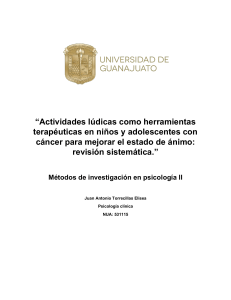 Actividades l&uacute;dicas terap&eacute;uticas en c&aacute;ncer pedi&aacute;trico: revisi&oacute;n sistem&aacute;tica