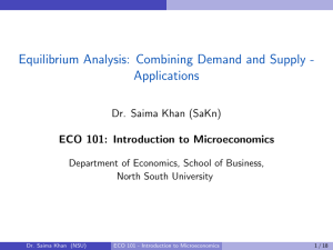 Equilibrium Analysis: Demand & Supply Applications