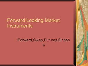 Forward Looking Market Instruments: Forwards, Swaps, Futures, Options
